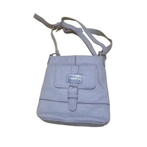 Nine West Hand Bag Purse. Gray Shoulder Strap Buckles